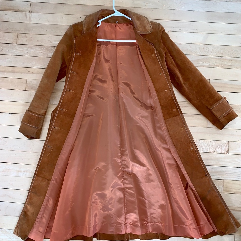 Vintage 1970 leather duster coat
